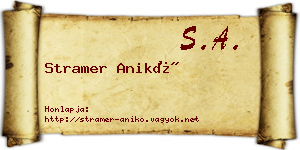 Stramer Anikó névjegykártya